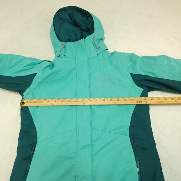 Columbia Winter Jacket Womens Small Green Turquoise Blue Omni-Heat Insulated - Picture 9 of 15